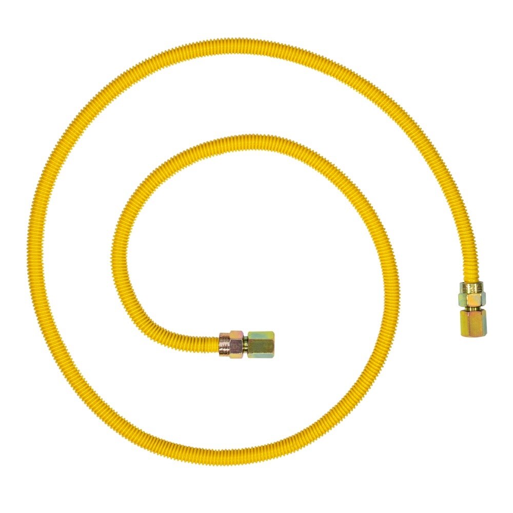 Eastman 10YE535360 3/8 in. OD 60 in. Yellow Stainless Steel Gas Connector 3/8 in. FIP x 3/8 in. FIP