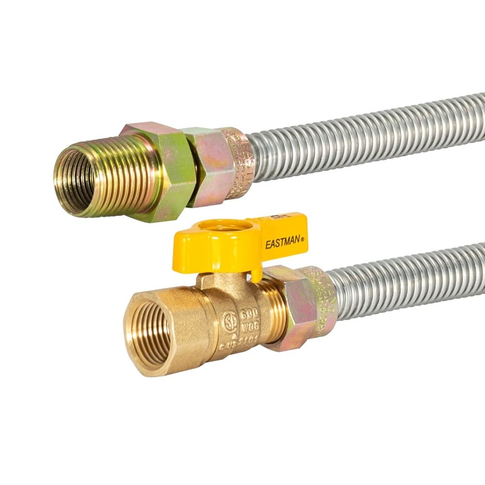 Eastman 20SS506124 1/2 in OD x 24 in Stainless Steel Gas Connector with Ball Valve - 2