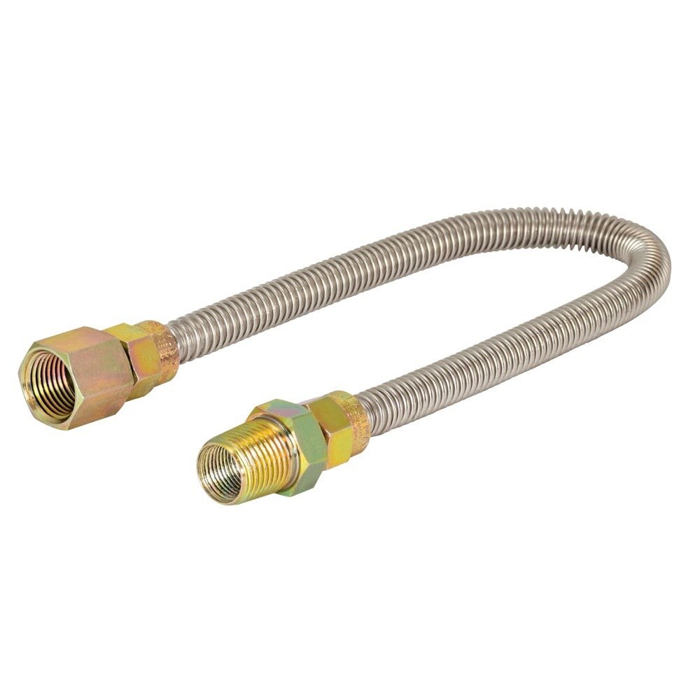 Eastman 20SS515018 1/2 in. OD x 18 in. Stainless Steel Gas Connector with 1/2 in. FIP x 1/2 in. MIP Ends