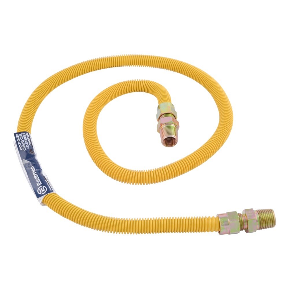 Eastman 20YE505048 1/2 in. OD x 48 in. Yellow Epoxy-Coated Stainless Steel Gas Connector MIP x MIP - 3