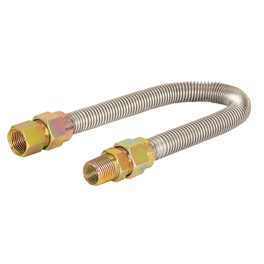 Eastman 30SS515048 5/8 in OD x 48 in Stainless Steel Gas Connector with 1/2 in FIP x 1/2 in MIP