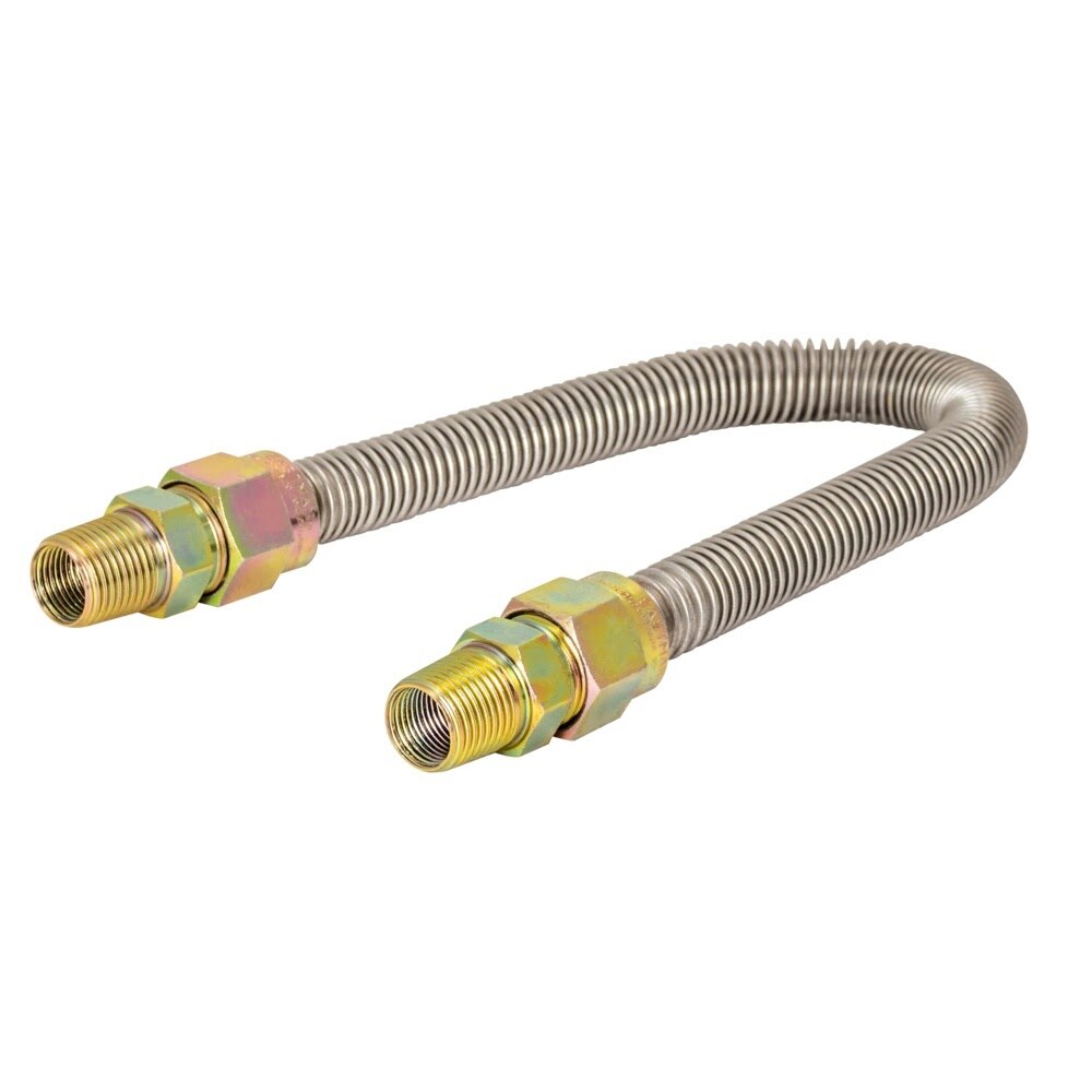 Eastman 30SS545048 5/8 in. x 48 in. Stainless Steel Gas Connector with 3/4 in. MIP x 1/2 in. MIP