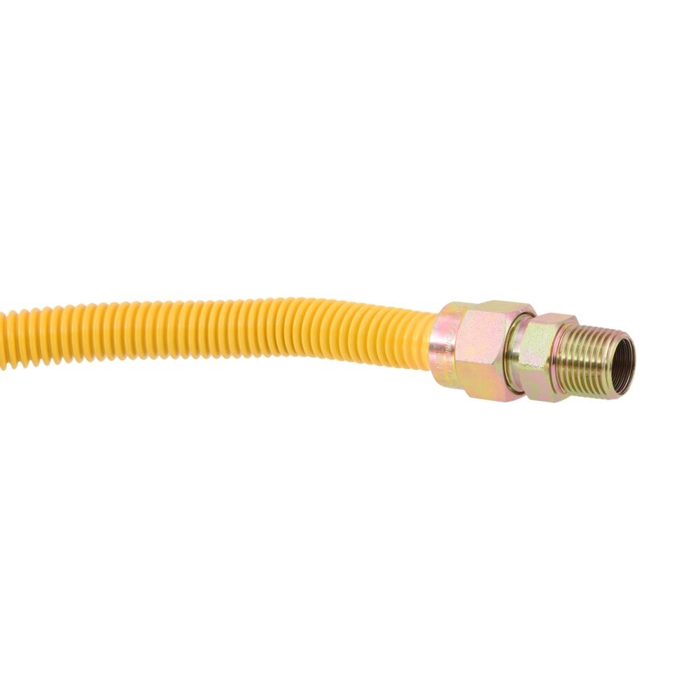 Eastman 30YE50505448K 5/8 in. OD 48 in. Yellow Stainless Steel Gas Range Kit with Leak Detector - 3