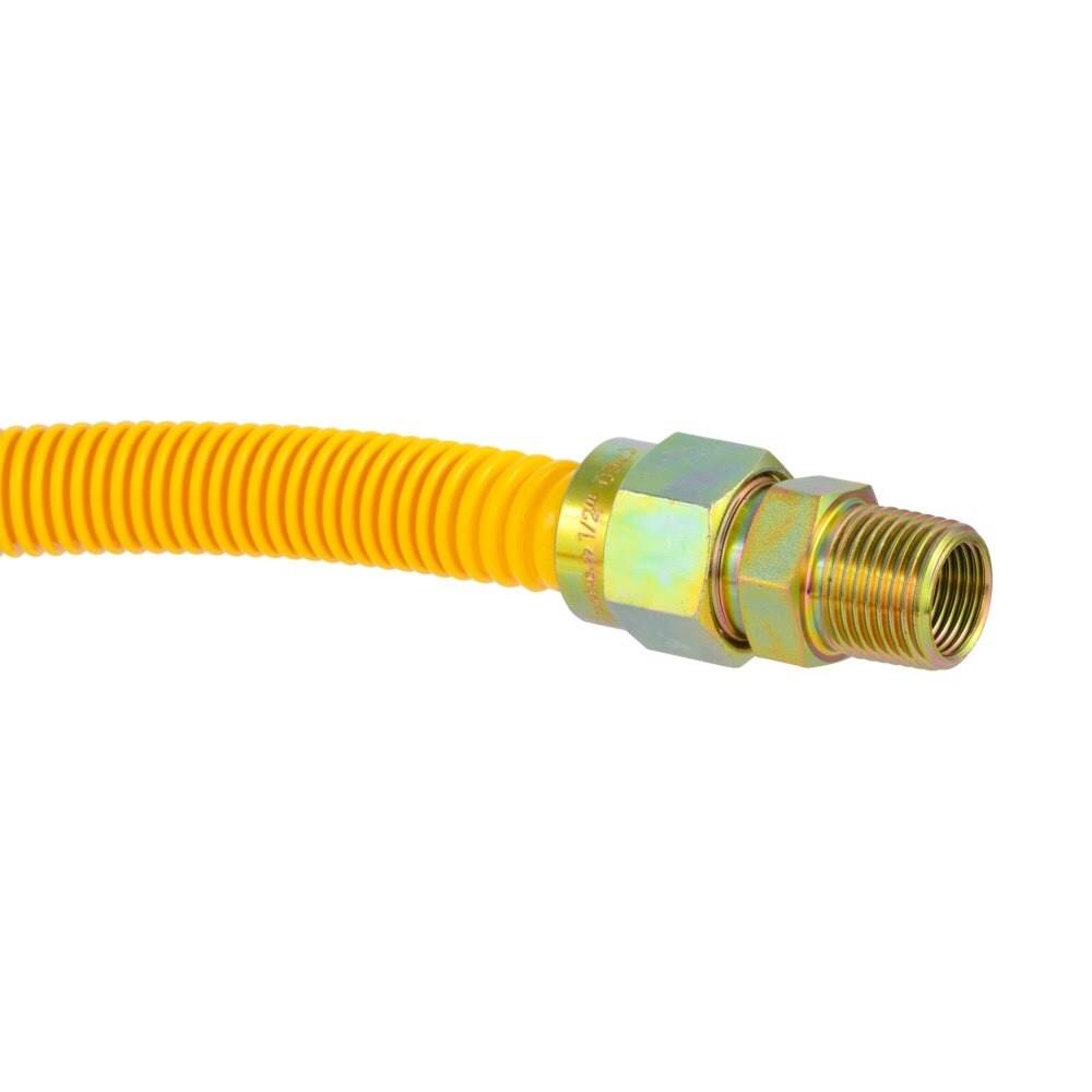 Eastman 30YE515060B 5/8 in OD 60 in Yellow Stainless Steel Gas Connector 1/2 in FIP x 1/2 in MIP - 3