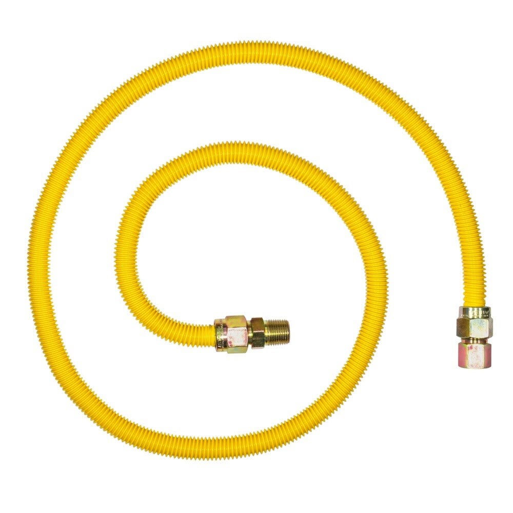 Eastman 30YE515072 5/8 in OD 72 in Yellow Stainless Steel Gas Connector with 1/2 in FIP x 1/2 in MIP