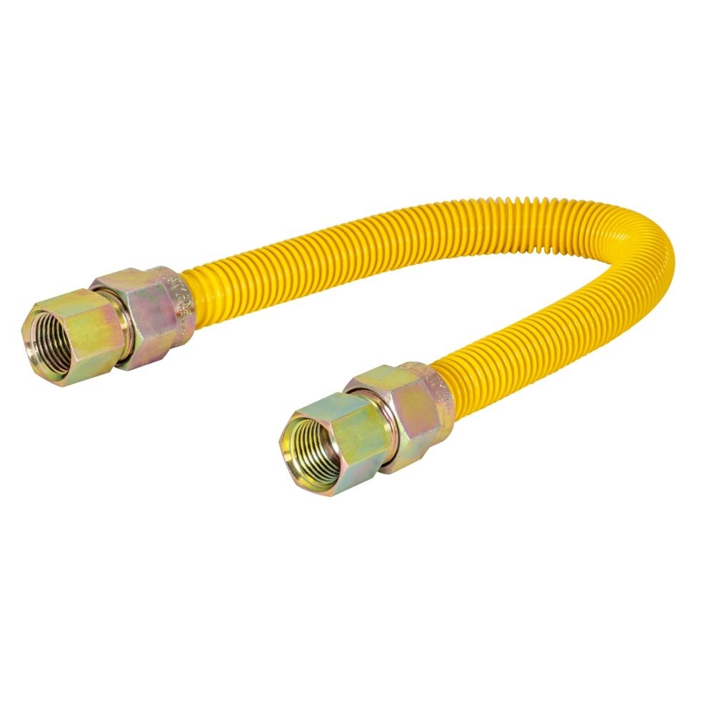 Eastman 30YE515118 5/8 in. OD x 18 in. Yellow Epoxy Coated Stainless Steel Gas Connector FIP x FIP