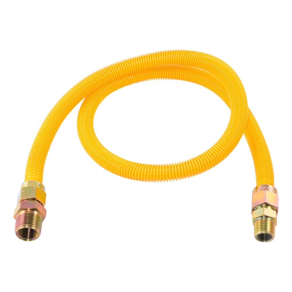 Eastman 30YE545048 48 in. 5/8 in. OD Yellow Stainless Steel Gas Connector with 3/4 in. MIP x 1/2 in. MIP - 2