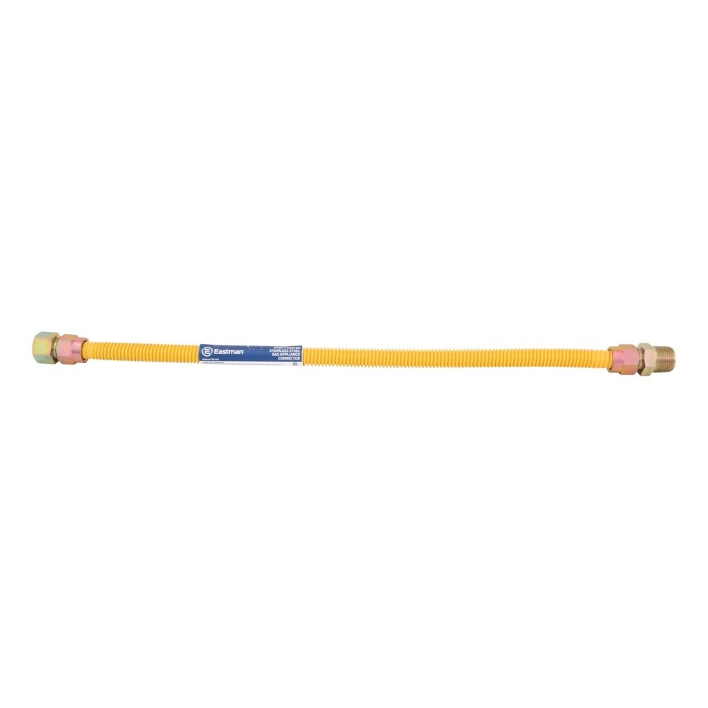 Eastman 30YE555424B 5/8 in. OD 24 in. Coated Stainless Steel Gas Connector with 3/4 in. FIP x 3/4 in. MIP - 3