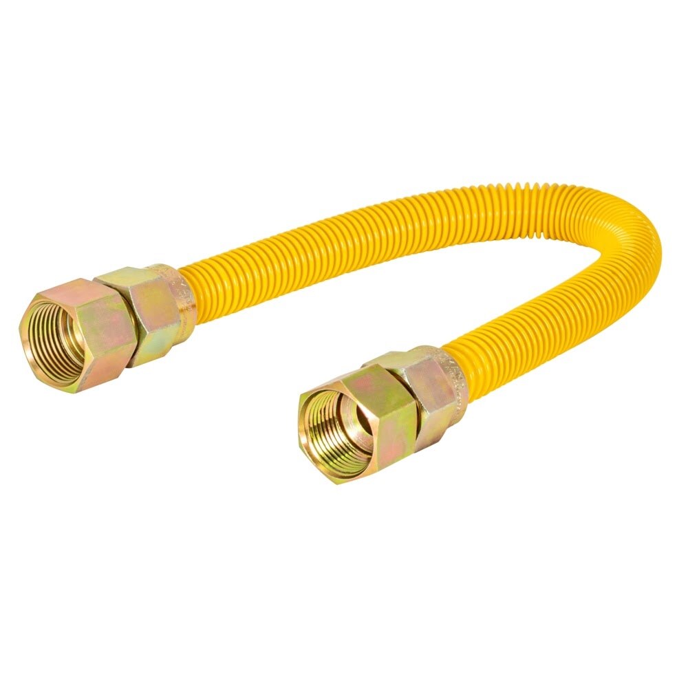 Eastman 30YE555548 48 in. 5/8 OD Yellow Coated Stainless Steel Gas Connector 3/4 FIP x 3/4 FIP