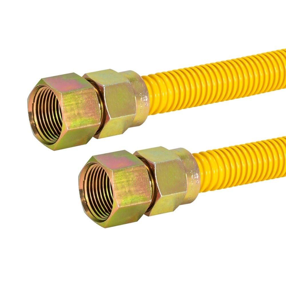 Eastman 30YE555548 48 in. 5/8 OD Yellow Coated Stainless Steel Gas Connector 3/4 FIP x 3/4 FIP - 2