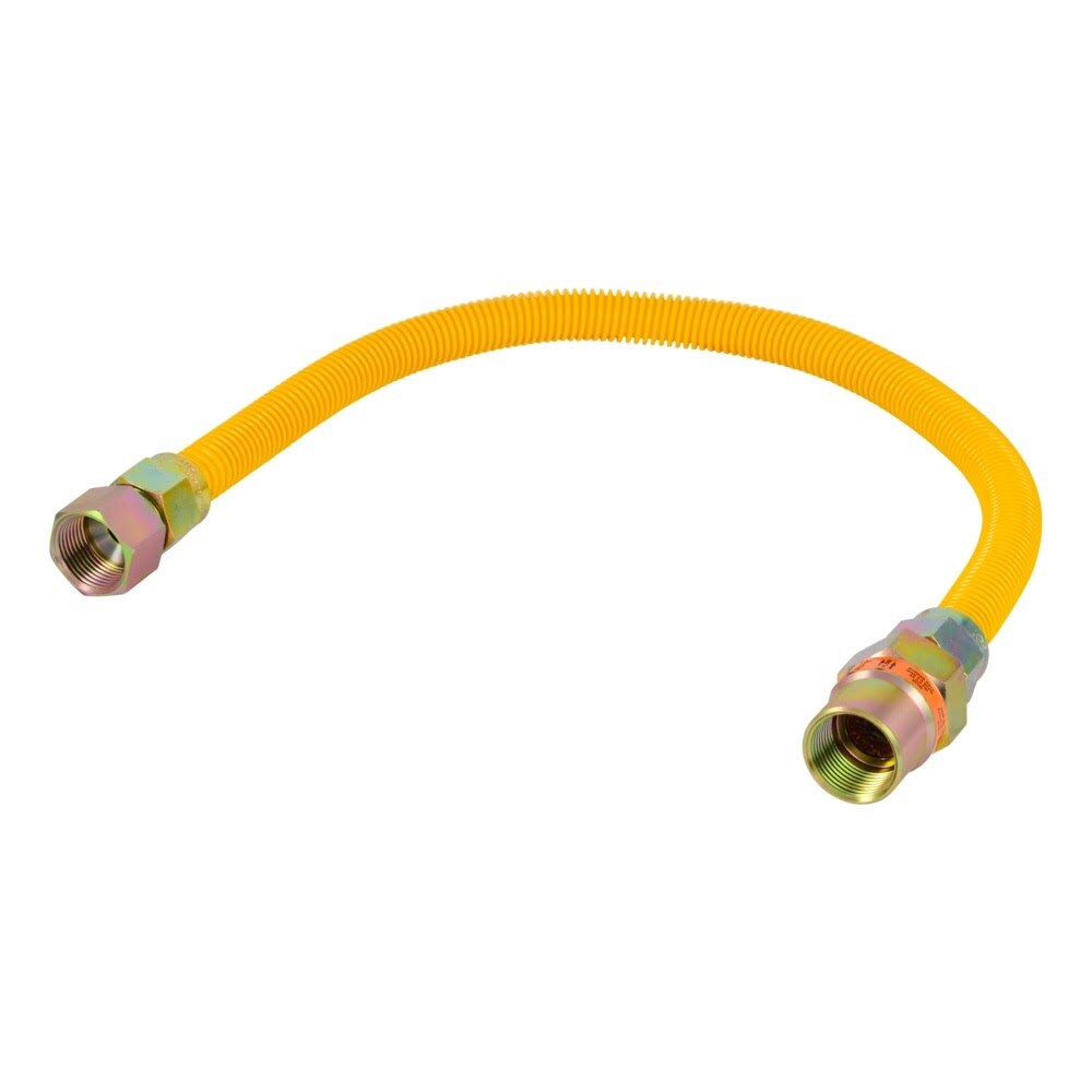 Eastman 30YE55V524B 5/8 in OD x 24 in Stainless Steel Gas Connector with 3/4 in FIP Ends and EFV