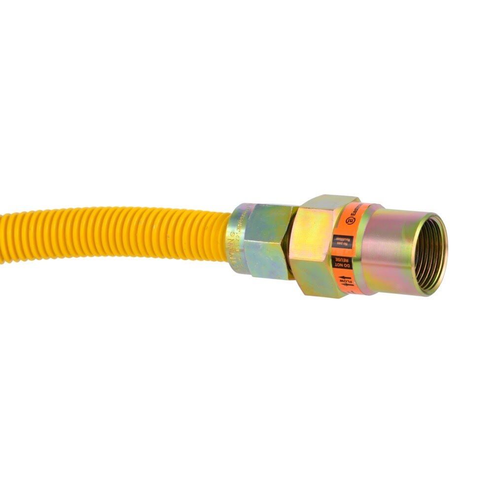 Eastman 30YE55V536B 5/8 in OD x 36 in Yellow Stainless Steel Gas Connector with 3/4 in FIP EFV - 3