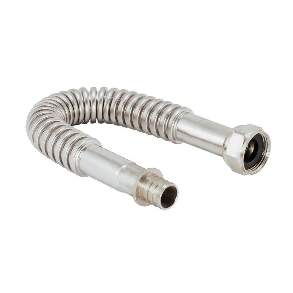 Eastman 438612 12 in. Corrugated Stainless Steel Water Heater Connector 3/4 in. FIP x 3/4 in. Crimp PEX