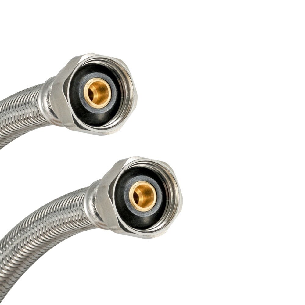 Eastman 48013 1/2 in IPS x 1/2 in IPS x 6 in Braided Stainless Steel Faucet Supply Line with Brass Insert - 3