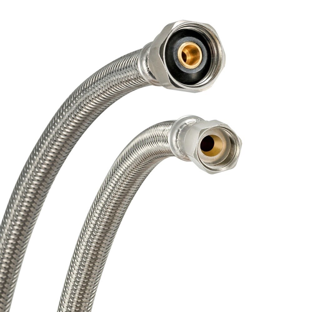 Eastman 48045 3/8 in. Flare x 1/2 in. IPS x 12 in. Braided Stainless Steel Faucet Supply Line - 3