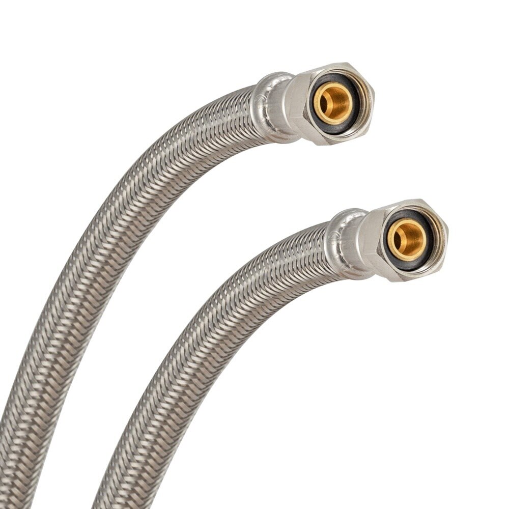 Eastman 48082 3/8 in x 3/8 in x 96 in Braided Stainless Steel Faucet Supply Line with Brass Insert - 3