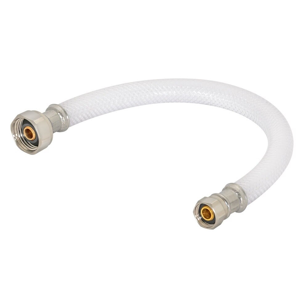 Eastman 48130 1/2 in IPS x 3/8 in Comp x 12 in Flex PVC Faucet Supply Line with Brass Insert