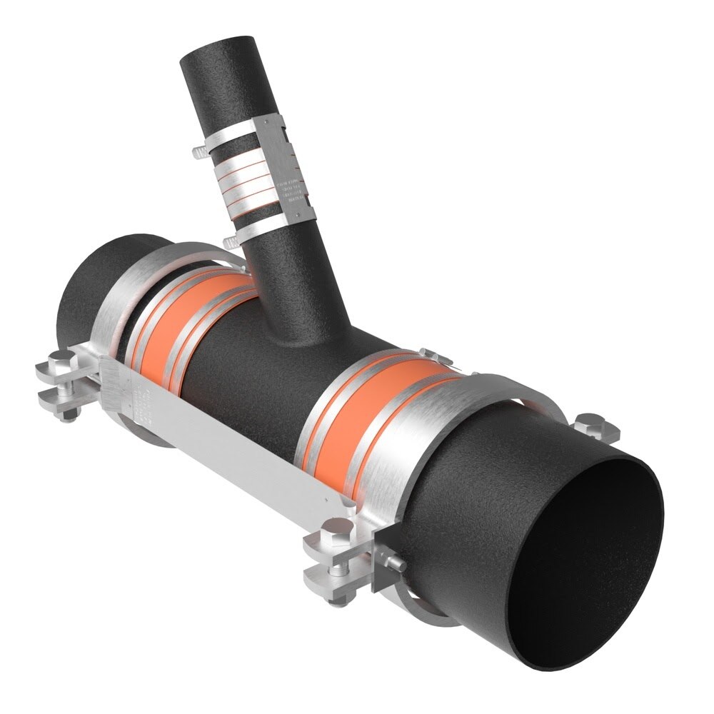 HoldRite 117-10x8W-G 10 x 8 in No Hub Wye Fitting Restraint for Cast Iron Pipe - 2