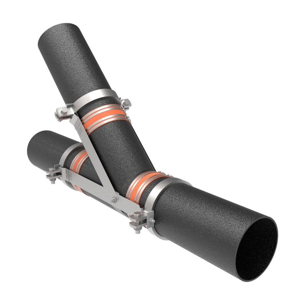 HoldRite 117-12W-G 12 in Galvanized No-Hub Wye Fitting Restraint for Cast Iron Pipe - 2
