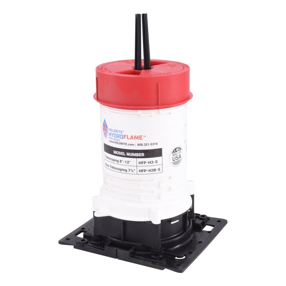 HoldRite HFP-H3B 3 in. ID 7-1/4 in. to 8 in. Tall HydroFlame Pro Hollow Sleeve with Adjustable Cap