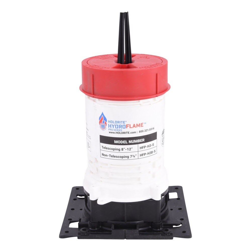 HoldRite HFP-H3B 3 in. ID 7-1/4 in. to 8 in. Tall HydroFlame Pro Hollow Sleeve with Adjustable Cap - 2