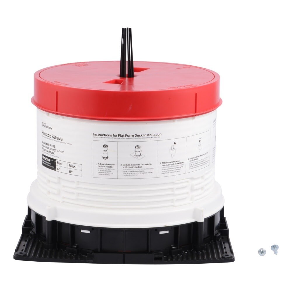 HoldRite HFP-H7B HydroFlame Hollow Deck Sleeve 7-1/2 in ID 7-1/4 in to 8 in Tall with Adjustable Cap - 3