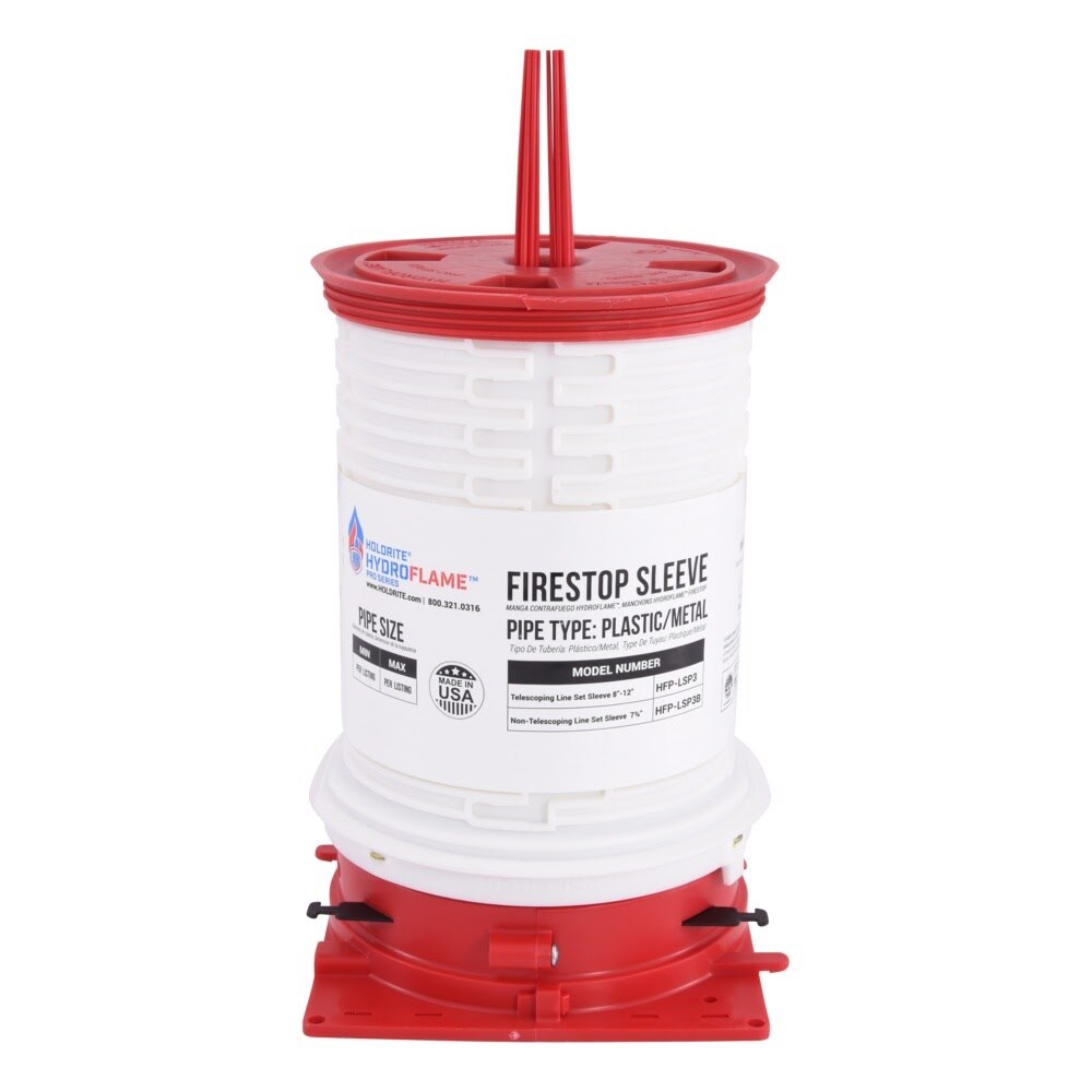 HoldRite HFP-LSP3B 4 in. ID HydroFlame Pro Series Firestop Line-Set Sleeve with Adjustable Cap - 2