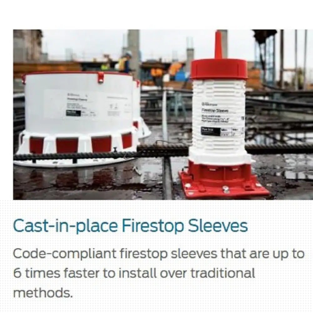 HoldRite HFP-M4B Fire Stop Deck Sleeve for 3 in to 4 in Metal Pipe 7-1/4 in to 8 in Tall with Adjustable Cap - 2