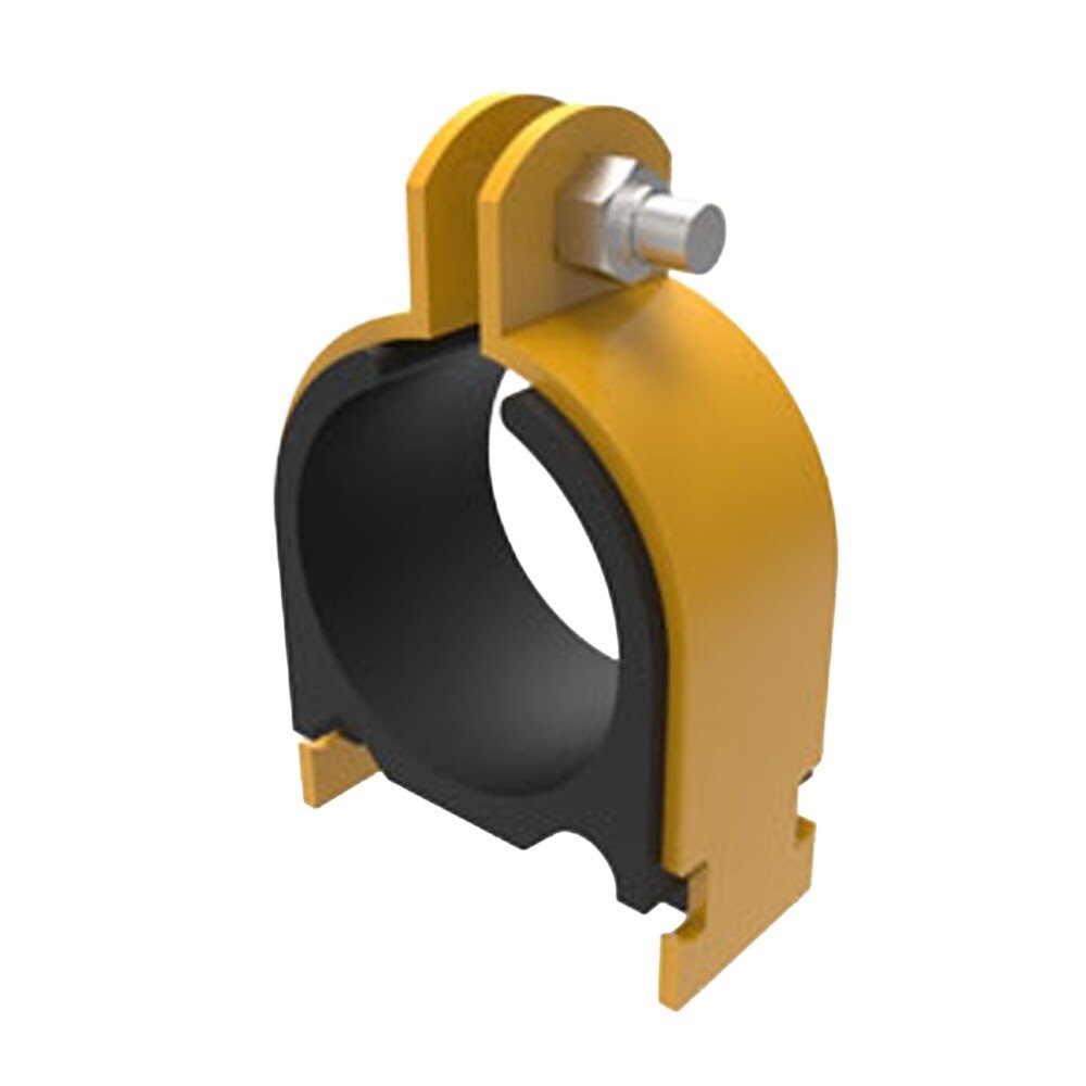 HoldRite HR100612 6-1/8 in. O.D. Yellow Trivalent Plated Mild Steel Strut-Mounted Cushion Clamp