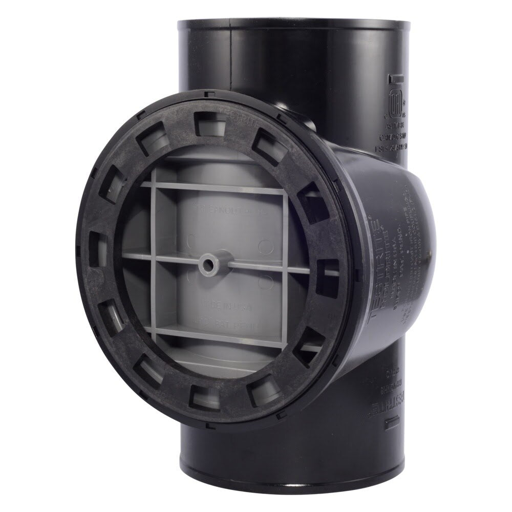 HoldRite TRPVCNH6A 6 in. PVC No-Hub DWV Test Cleanout Tee with Plug