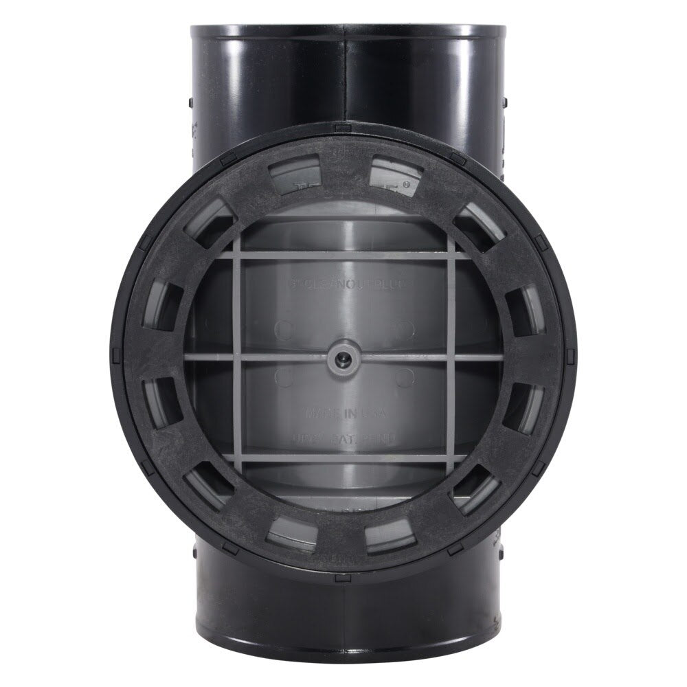 HoldRite TRPVCNH6A 6 in. PVC No-Hub DWV Test Cleanout Tee with Plug - 2