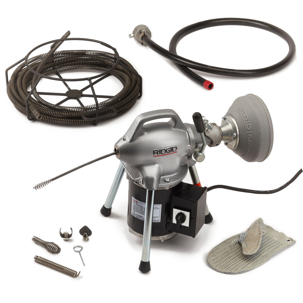 RIDGID 59000 K-50-8 115V Sectional Machine with A-30 Cable Kit and A-17 Adapters