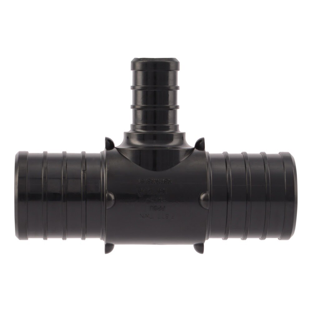 SharkBite UP415 1 in. x 1 in. x 1/2 in. Poly Barb Reducing Tee for PEX and PE-RT Pipe - 2