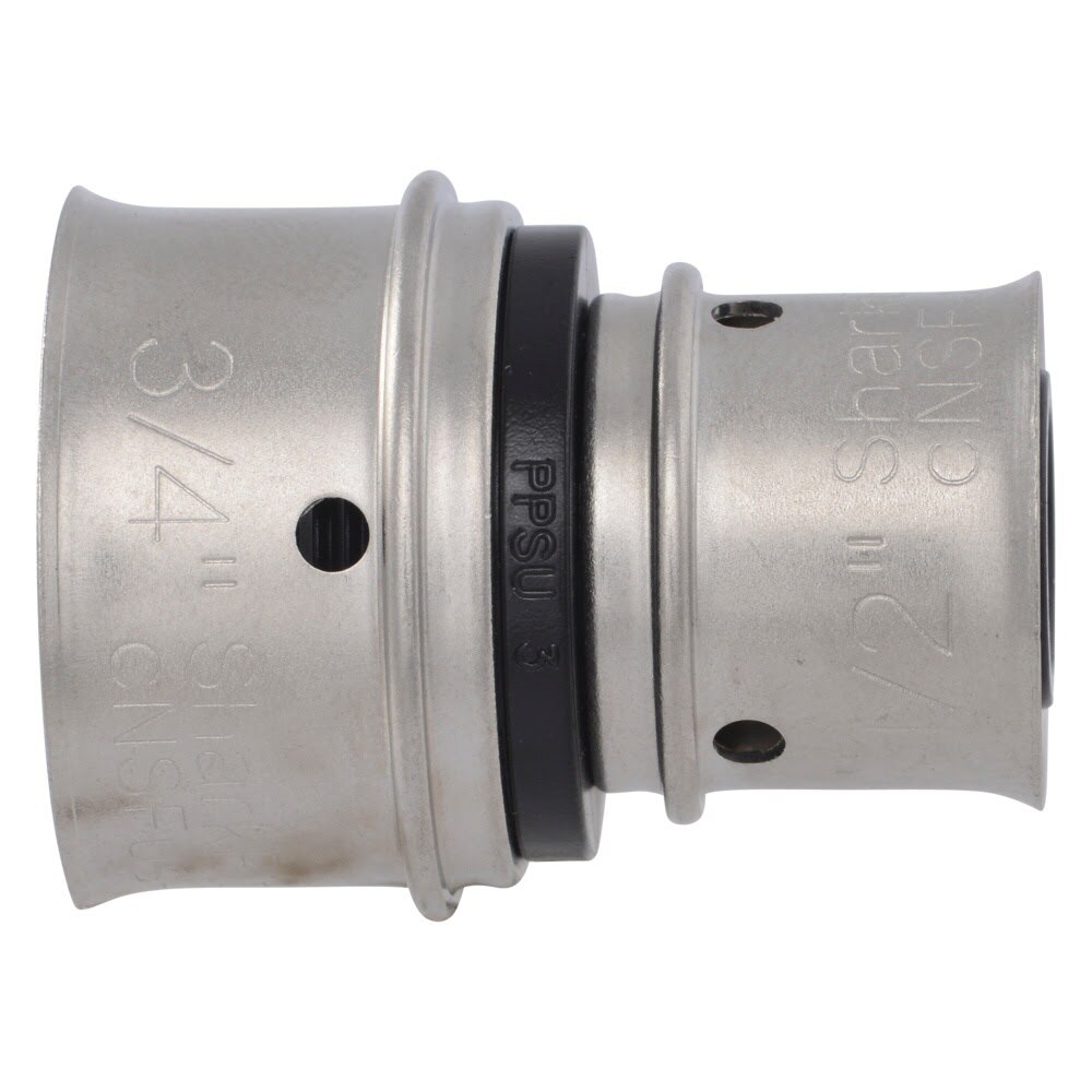 SharkBite UPP058 3/4 in. x 1/2 in. Poly PEX Press Reducing Coupling for PEX-a and PEX-b Pipe - 3