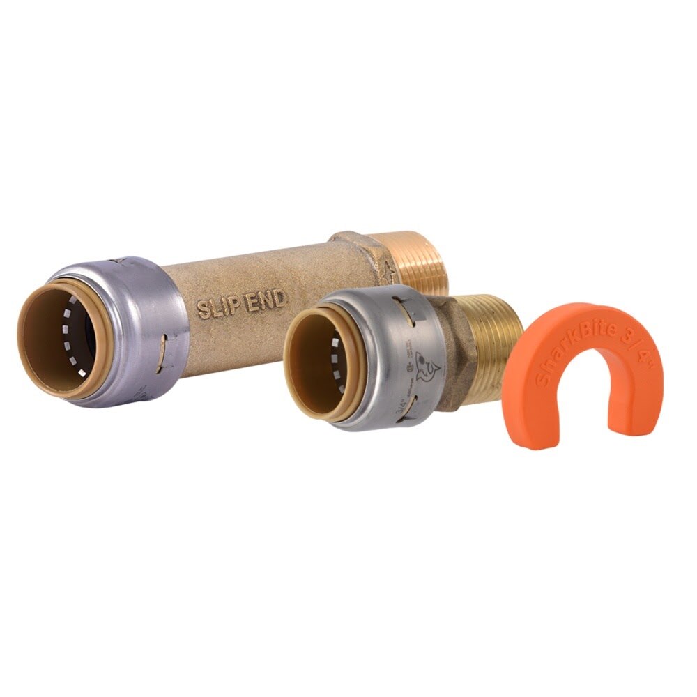 SharkBite UR25561 3/4 in x 3/4 in MNPT Max Water Filter Installation Kit for Copper and CPVC Pipe