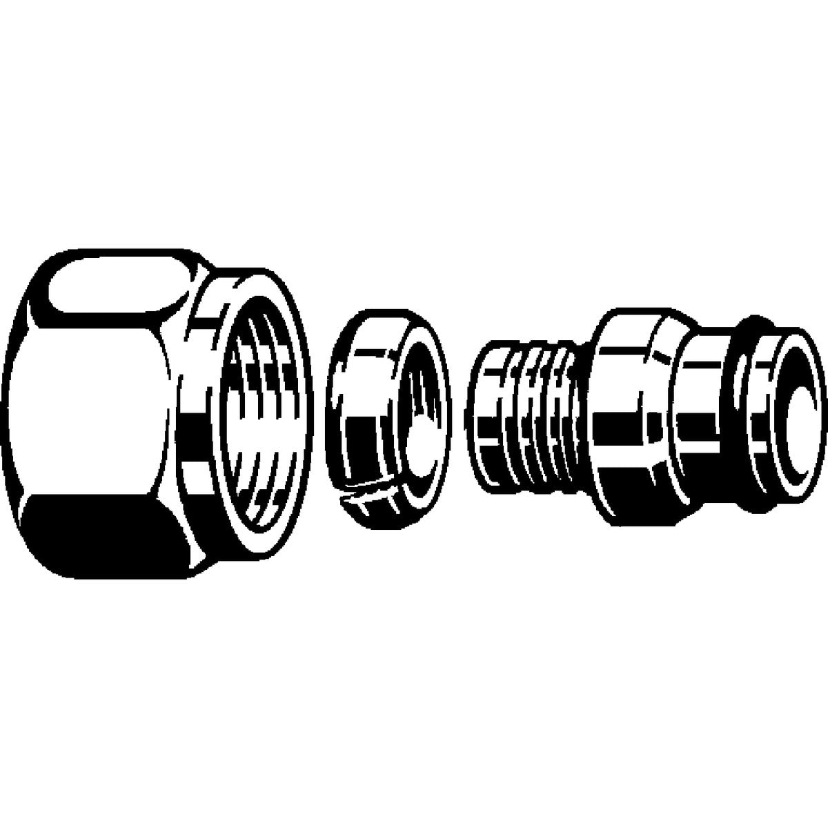 Viega 19009 (1022SV) 1/2 in Bronze Compression Adapter for Barrier PEX to SVC Manifolds (2 Pack) - 3