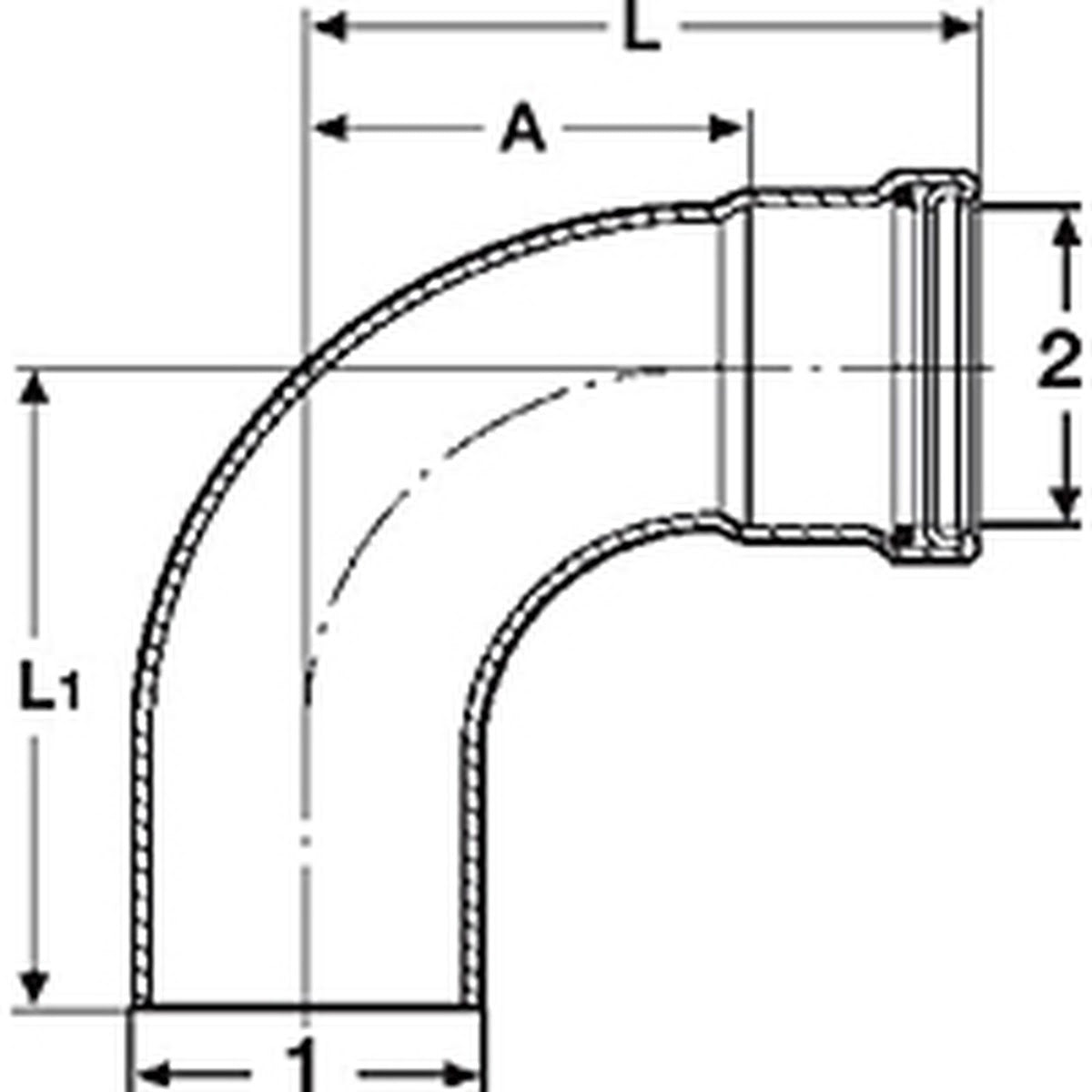 Viega 20638 (0916.1XL) 2 1/2 in Copper ProPress 90 Degree Street Elbow P x FTG (1 Pack) - 2