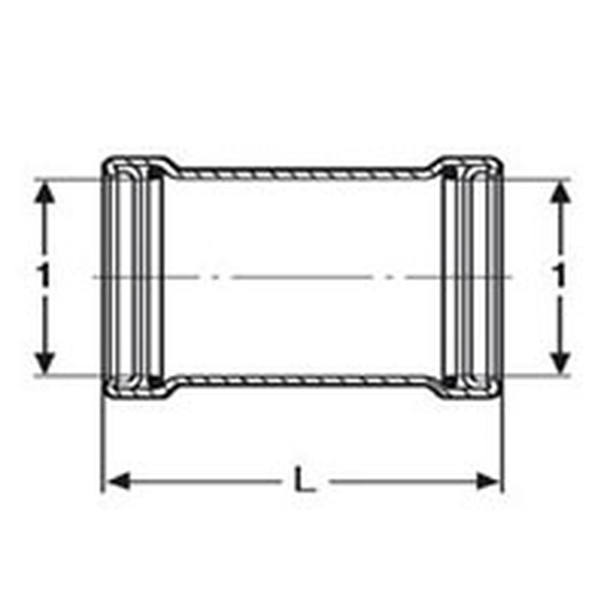 Viega 26685 (4815.5XL) MegaPress FKM 2 1/2 in. Carbon Steel Press Coupling No Stop (1 Pack) - 2