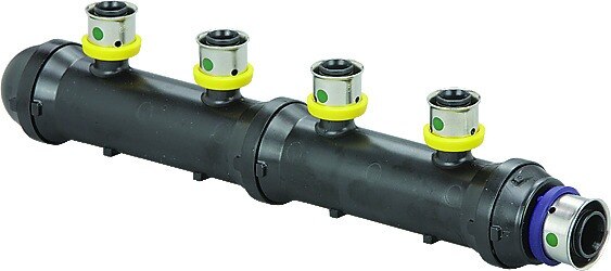 Viega 49206 (V5636.1) PureFlow Press Zero Lead Polymer Manifold 1 in x 1/2 in 6 Outlet Closed