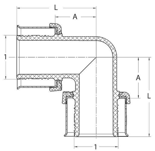 Viega 49290 (V5616) PureFlow Press 2 in. x 2 in. Polymer 90 Degree Elbow (1 Each) - 2