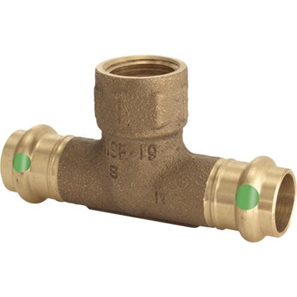 Viega 79785 (2917.2ZL) ProPress Zero Lead Silicium Bronze Tee 1.5 in Press x 1.5 in Press x 0.75 in FPT (1 Each)