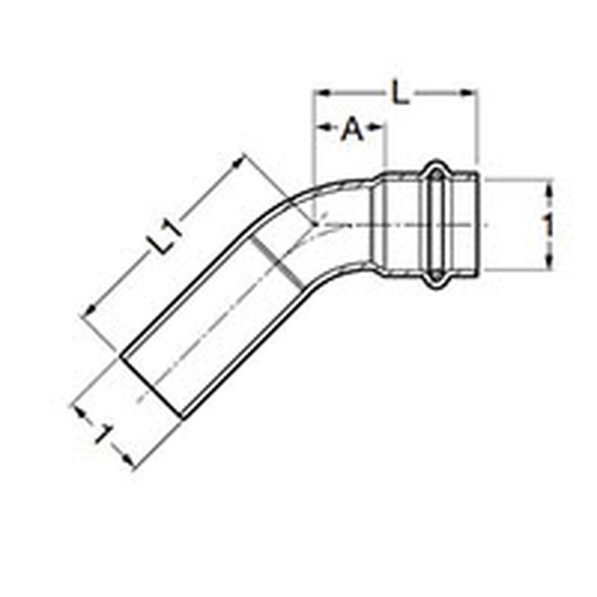 Viega 80545 (4026.1) ProPress 316 1 in. 45 Degree Street Elbow Press x FTG (1 Each) - 2