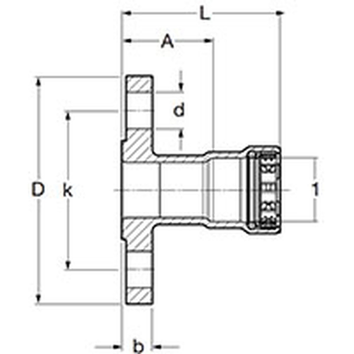 Viega 84855 (5959.5) MegaPress FKM Flange P x BP 1 in x 4 in (1 Each) - 2