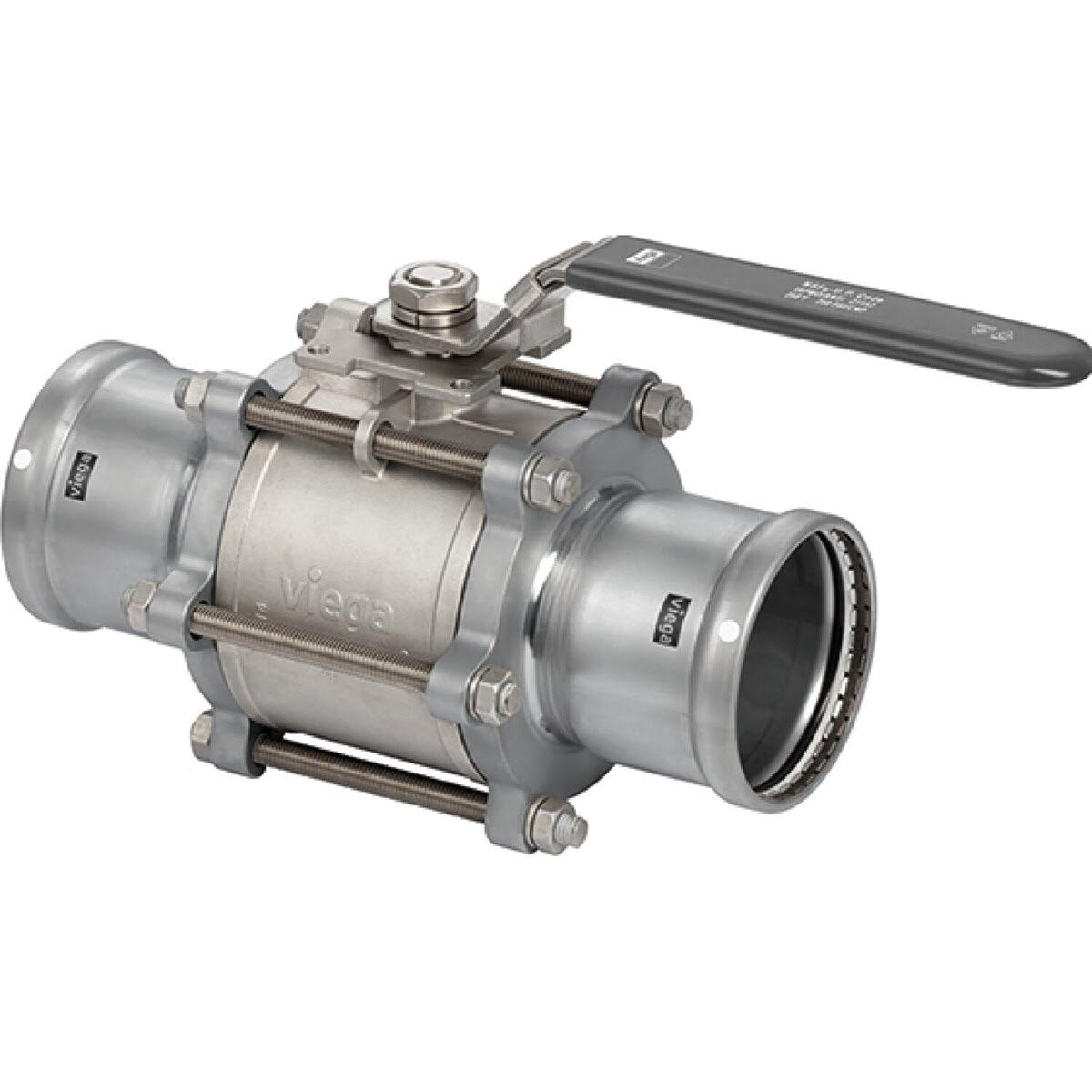 Viega 86685 (5975.8XL) MegaPress FKM 3-piece ball valve with press ends (1 Each)
