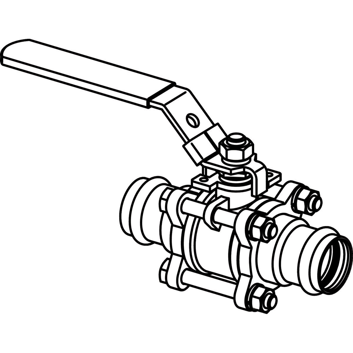 Viega 87285 (2972.1ZL) ProPress 1 in. 3-Piece Full Port Press Ball Valve (1 Each) - 2