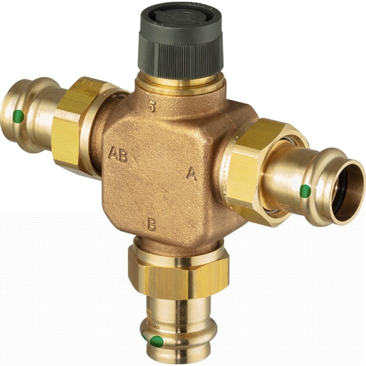 Viega 87425 (2976.3) 3/4 in. Three-way Diverting and Mixing Valve, Bronze, Male BSP (1 Each)