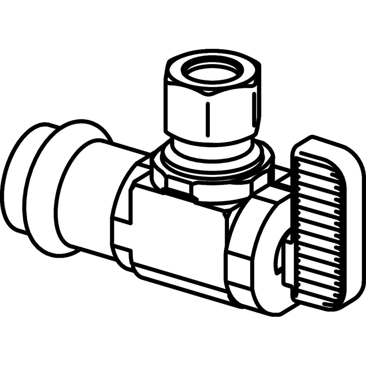 Viega 89995 (2942.3ZL) ProPress Angled Stop Valve 1/2 in Press x 3/8 in CTS Compression (1 Each) - 2