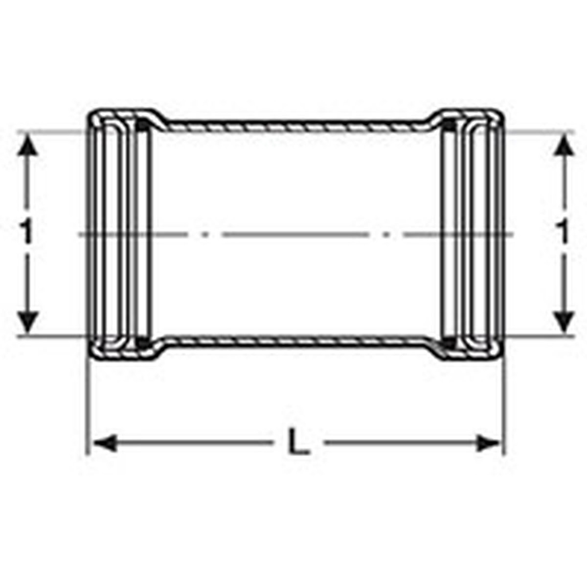 Viega 90670 (5115.5XL) MegaPress 316 4 in. Press Coupling No Stop Stainless Steel (1 Pc) - 2