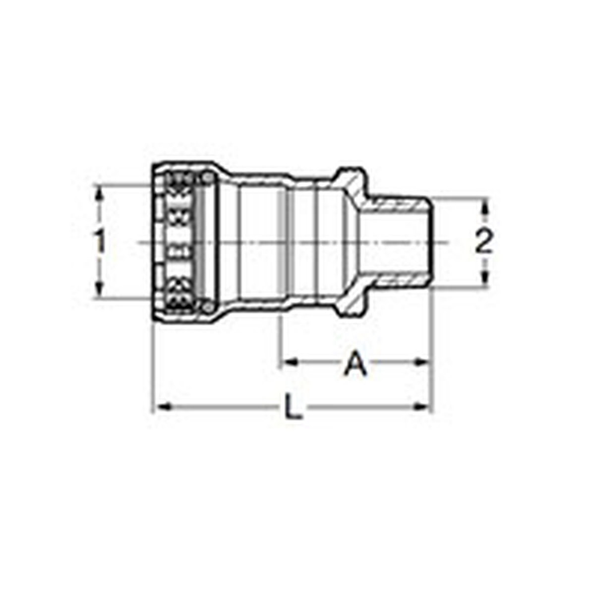 Viega 91230 (6811) MegaPress 316 FKM 1-1/2 in. Press x 1-1/2 in. MPT Adapter (1 Each) - 2