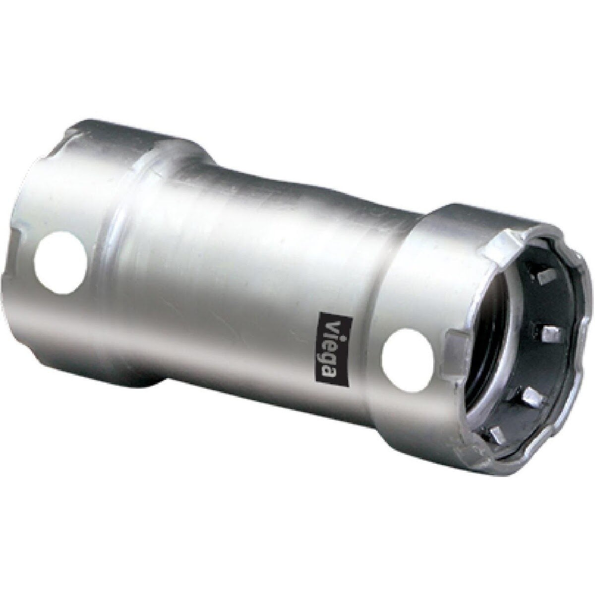 Viega 91290 (6815.5) 1/2 in x 1/2 in MegaPress 316 FKM No Stop Slip Coupling for Stainless Steel Press Connections (1 Each)